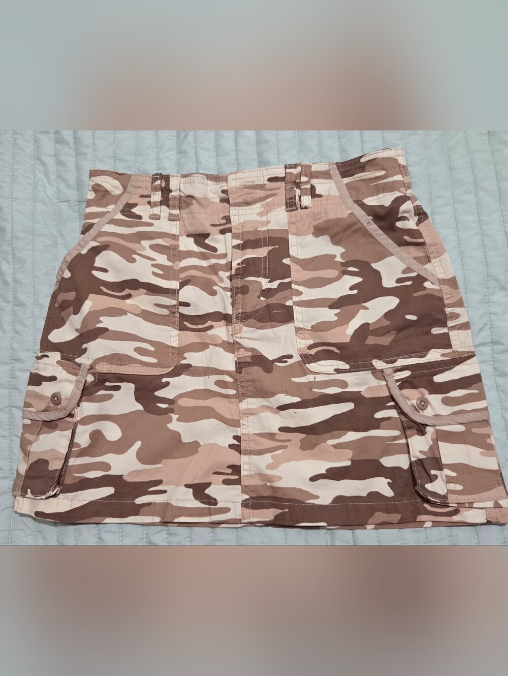 Women’s Camouflage Mini Skirt in Brown/Pink